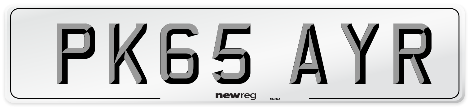 PK65 AYR Number Plate from New Reg